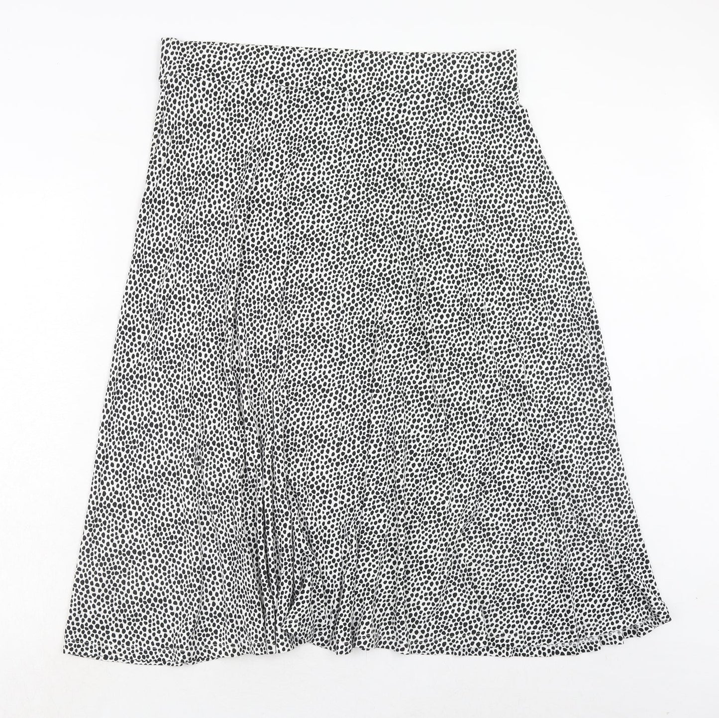 Marks and Spencer Womens White Geometric Viscose Swing Skirt Size 18