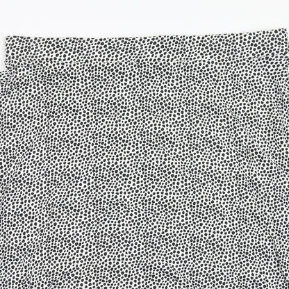 Marks and Spencer Womens White Geometric Viscose Swing Skirt Size 18