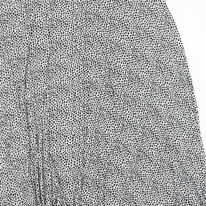 Marks and Spencer Womens White Geometric Viscose Swing Skirt Size 18