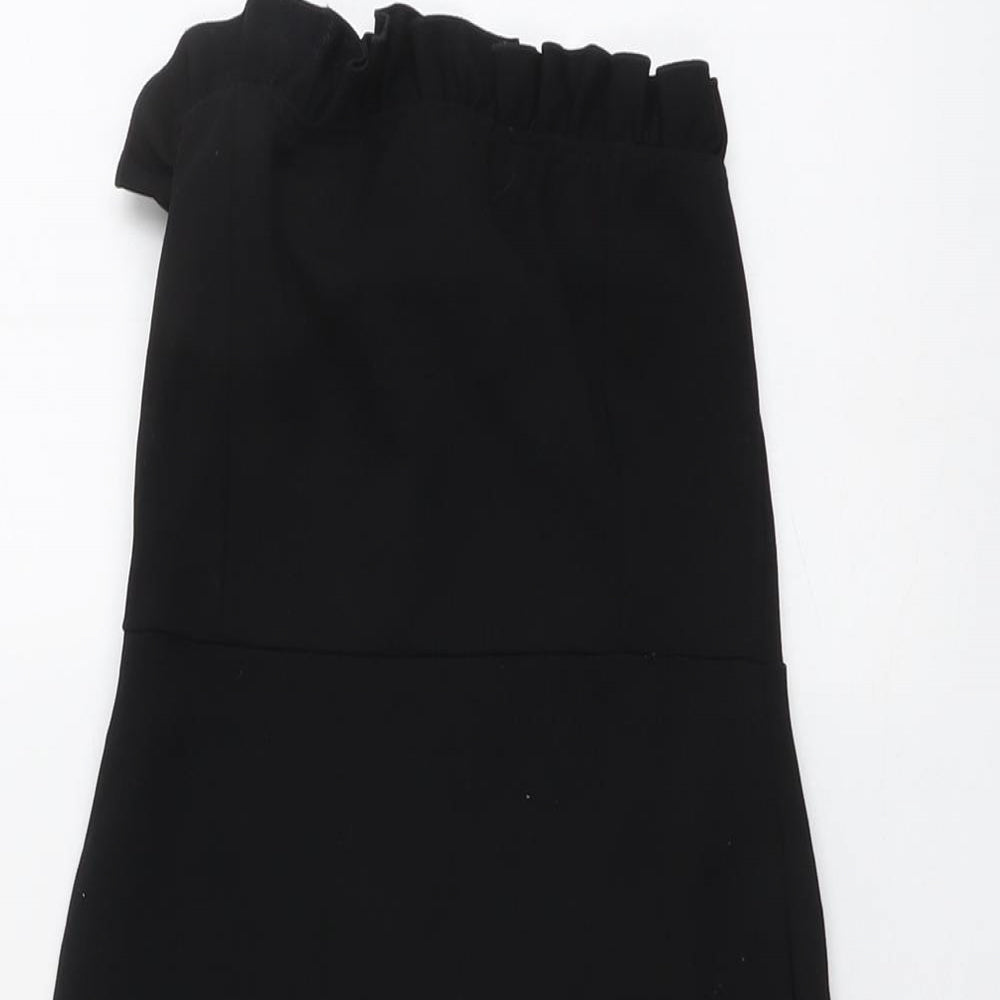 PRETTYLITTLETHING Womens Black Polyester A-Line Size 4 Off the Shoulder Pullover