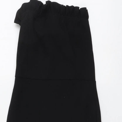 PRETTYLITTLETHING Womens Black Polyester A-Line Size 4 Off the Shoulder Pullover