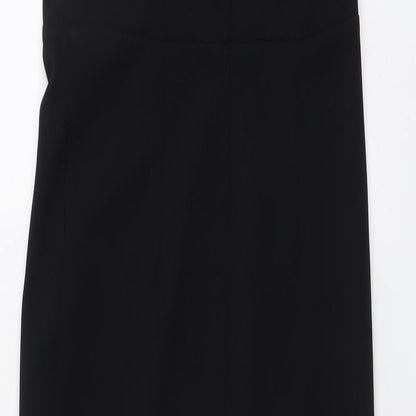 ASOS Womens Black Polyester A-Line Size 6 Off the Shoulder Zip
