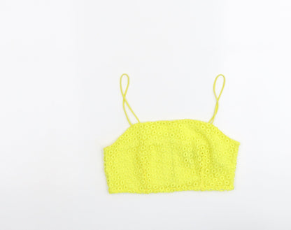 Womens UK Size 6 Topshop Yellow Cropped Tank