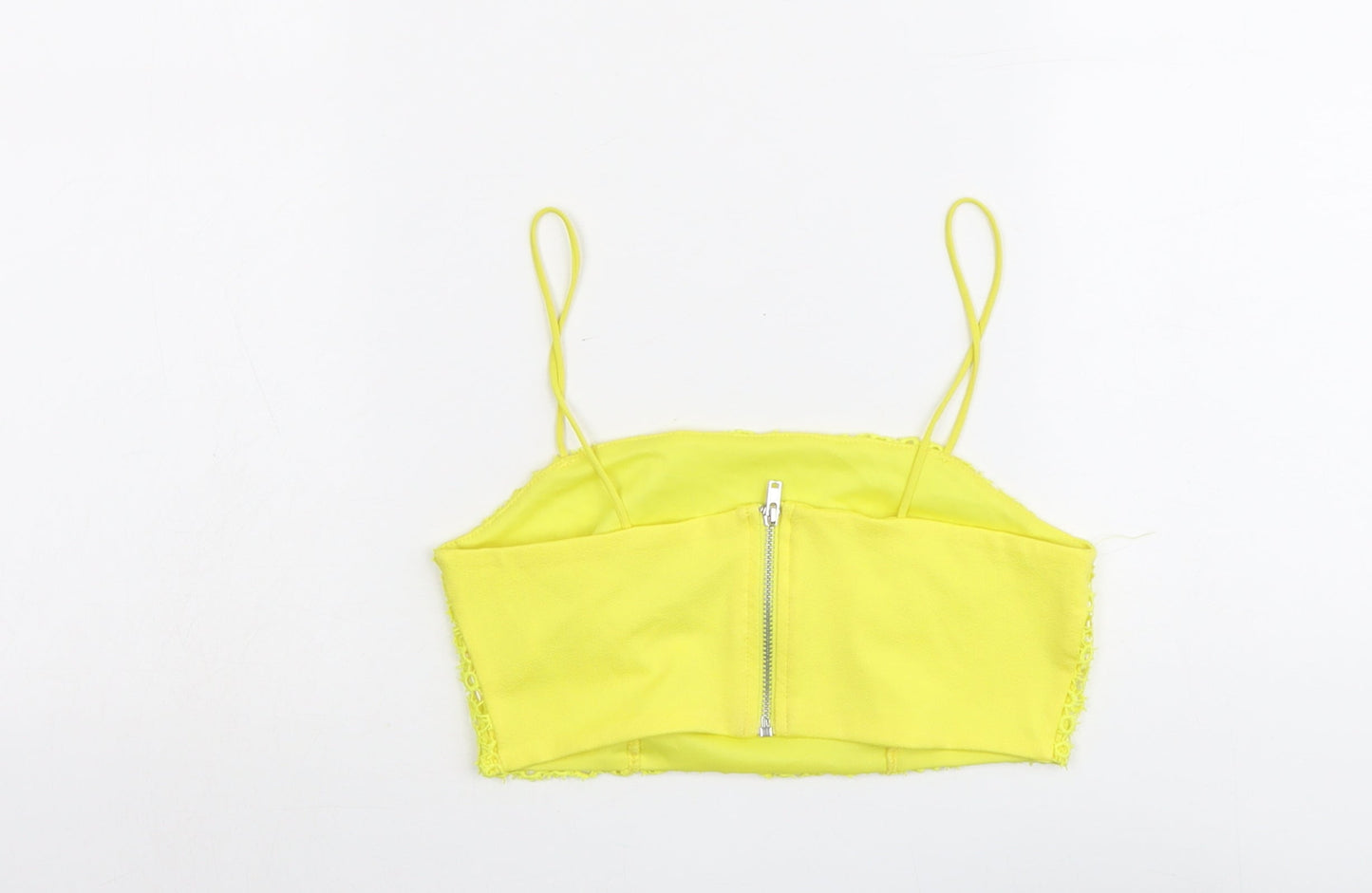Womens UK Size 6 Topshop Yellow Cropped Tank