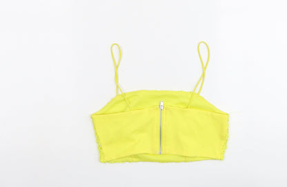 Womens UK Size 6 Topshop Yellow Cropped Tank