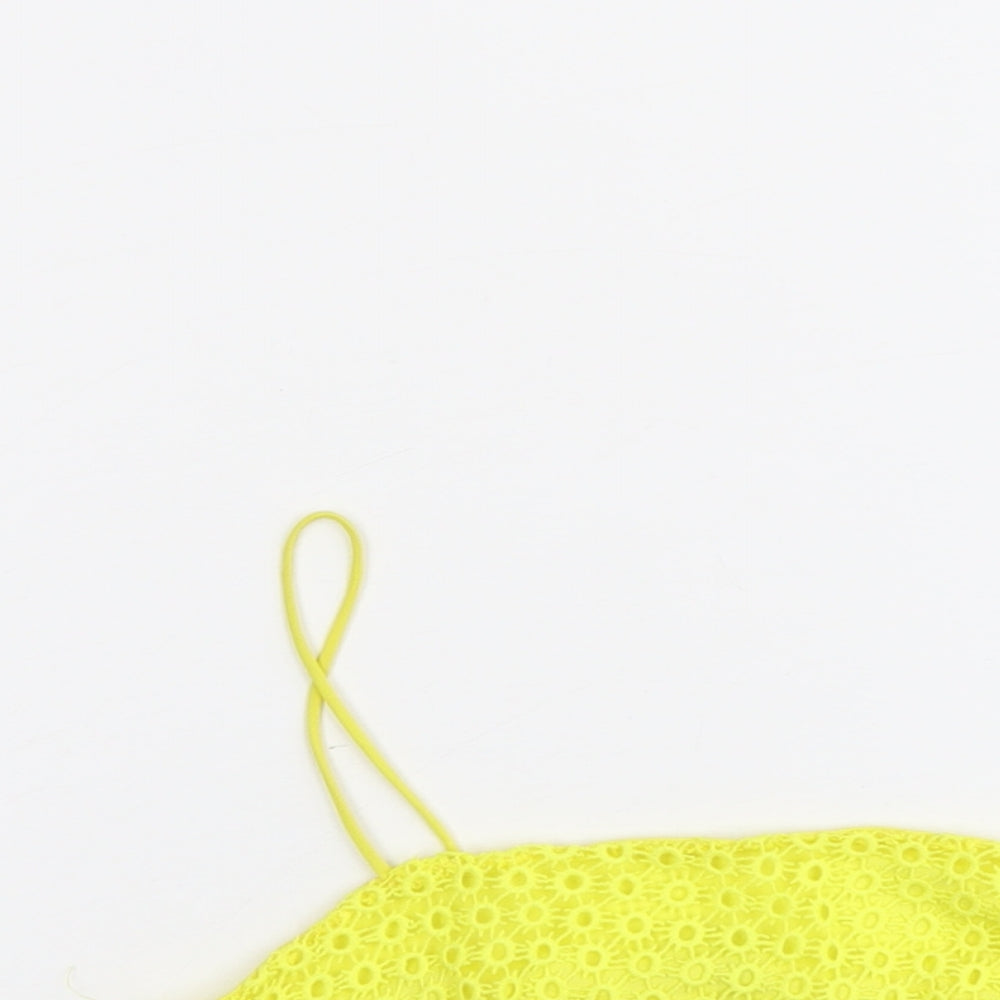 Womens UK Size 6 Topshop Yellow Cropped Tank