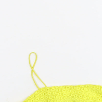 Womens UK Size 6 Topshop Yellow Cropped Tank