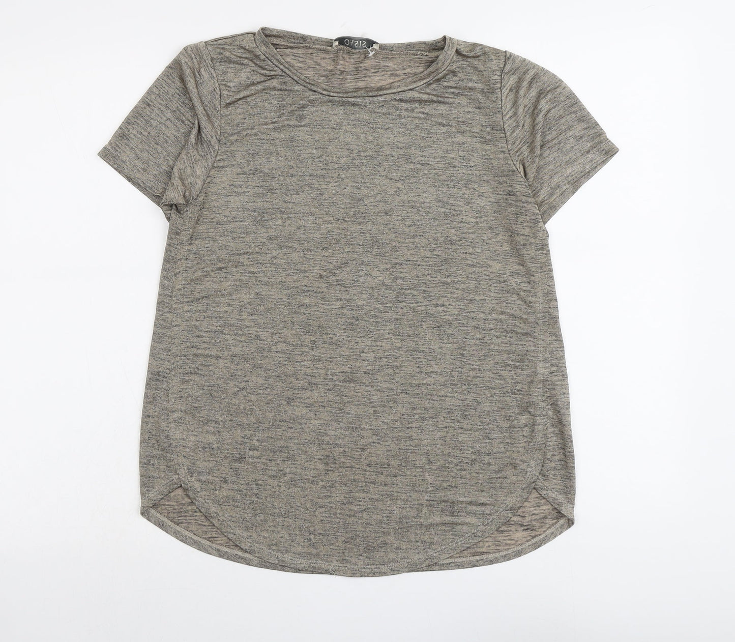 Womens UK Size S Oasis Beige Basic T-Shirt