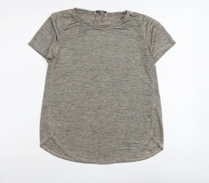 Womens UK Size S Oasis Beige Basic T-Shirt