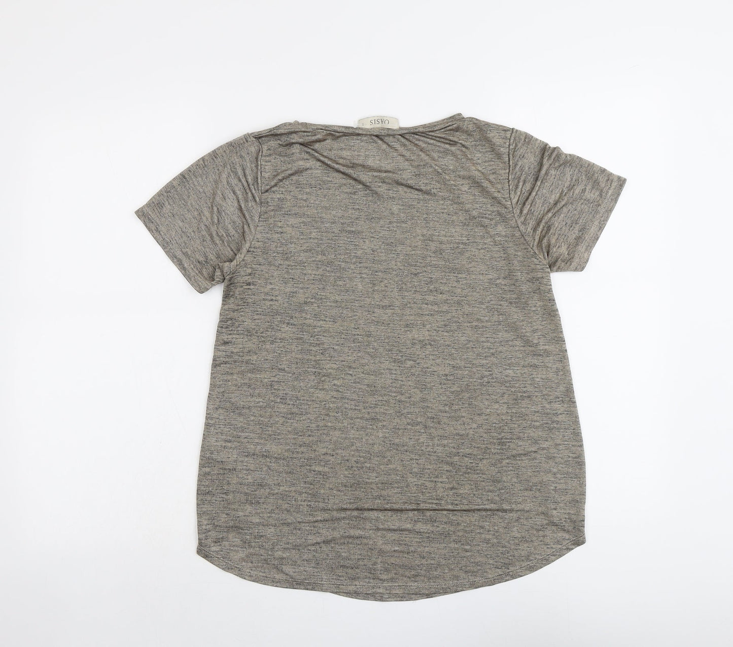 Womens UK Size S Oasis Beige Basic T-Shirt