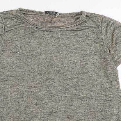 Womens UK Size S Oasis Beige Basic T-Shirt
