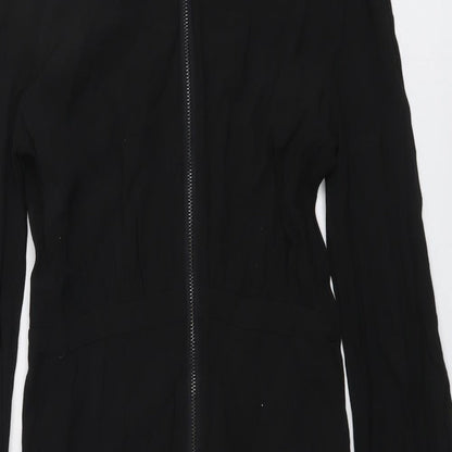 Pins and Needles Womens Black Viscose A-Line Size S Collared Zip