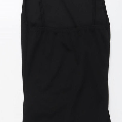 PRETTYLITTLETHING Womens Black Polyester Slip Dress Size 4 Cowl Neck Pullover