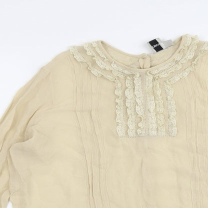 ASOS Womens Beige Viscose Basic Blouse Size 8 Round Neck