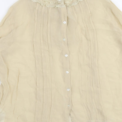 ASOS Womens Beige Viscose Basic Blouse Size 8 Round Neck