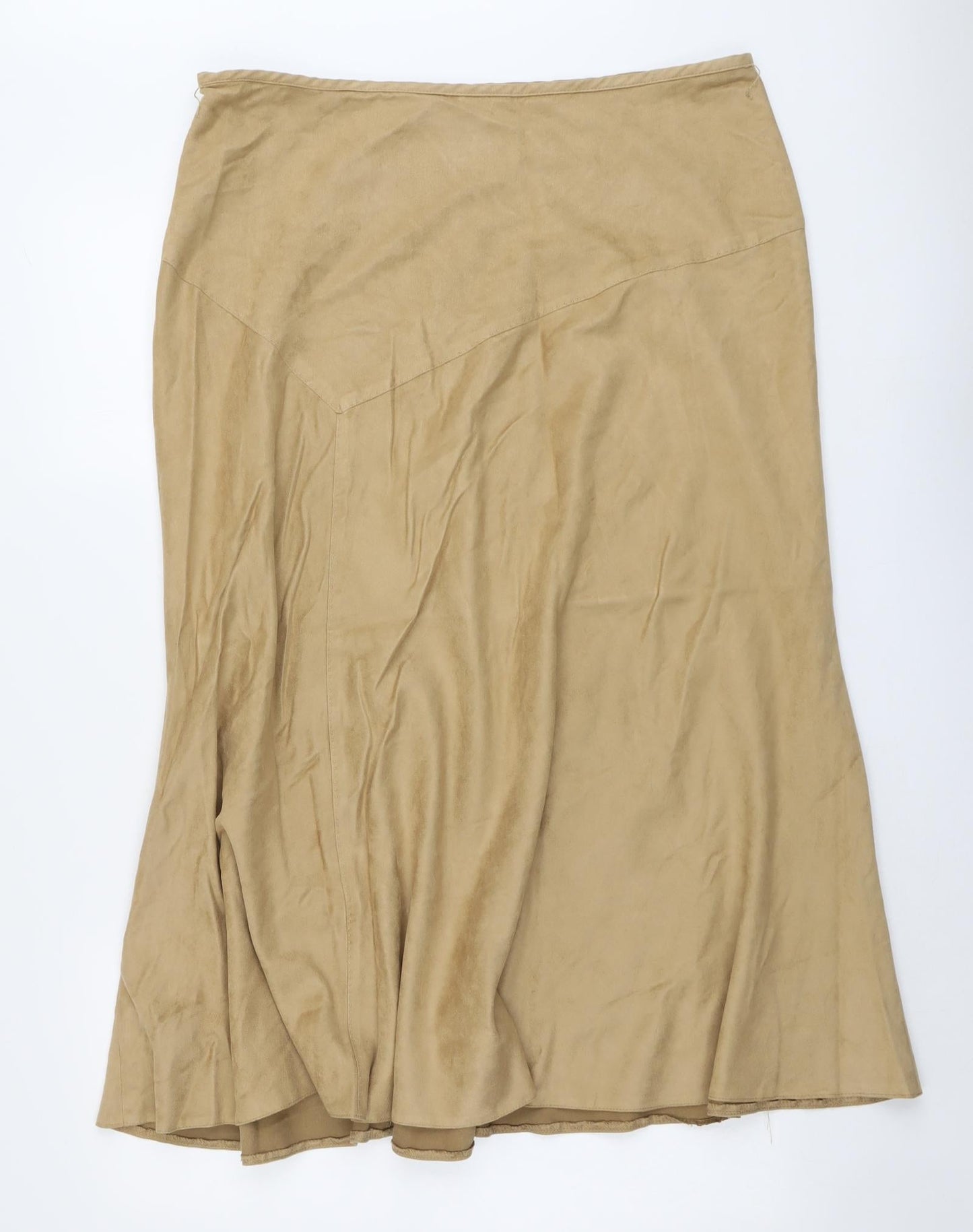 Debenhams Womens Beige Polyester Swing Skirt Size 16 Zip