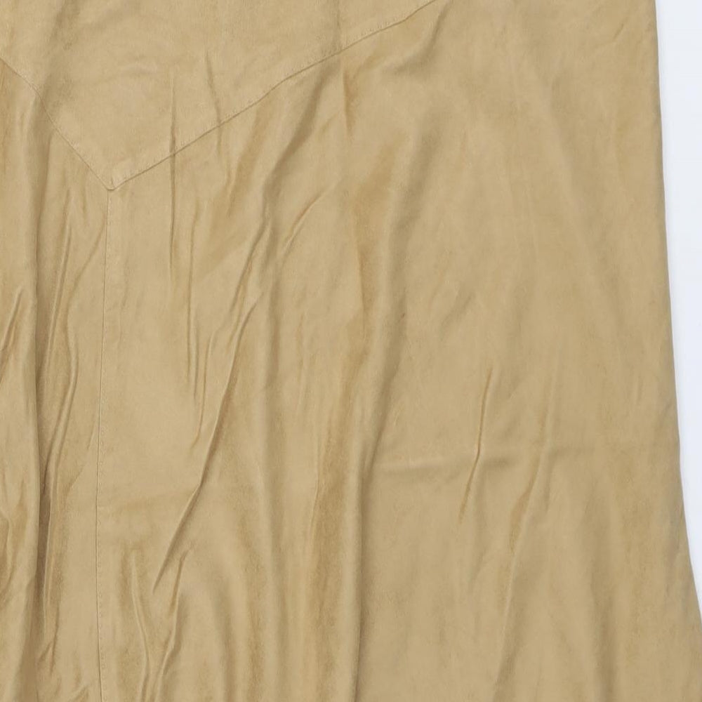 Debenhams Womens Beige Polyester Swing Skirt Size 16 Zip