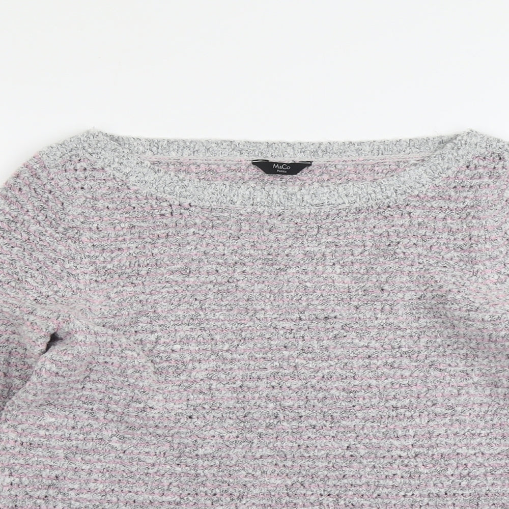 Womens UK Size 10 M&Co Grey Pullover Jumper