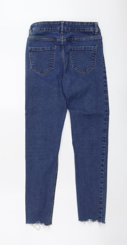 New Look Womens Blue Cotton Skinny Jeans Size 6 L26 in Regular Button
