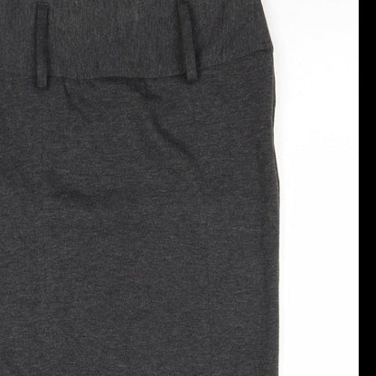 New Look Womens Grey Polyester A-Line Skirt Size 8 Zip