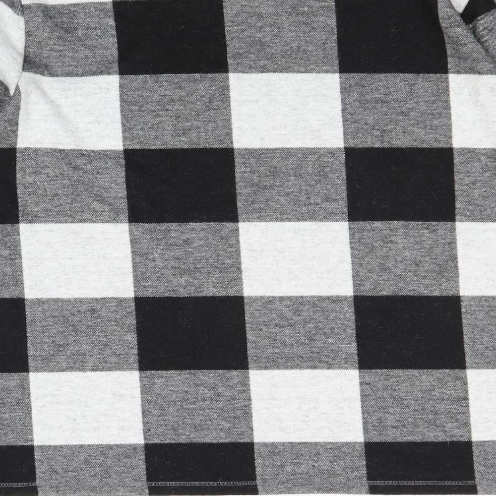 Indigo Womens Black Round Neck Check Polyester Pullover Jumper Size 14