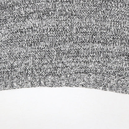 Boohoo Womens Grey Round Neck Geometric Acrylic Pullover Jumper Size S - Size S/M