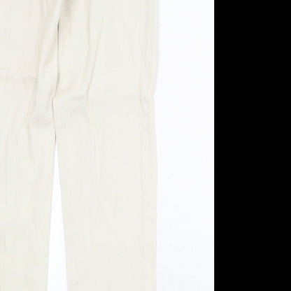 Pull&Bear Womens Beige Cotton Tapered Jeans Size 8 Regular Button