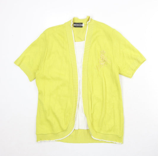 Lizzi Clarke Womens Green V-Neck Acrylic Pullover Jumper Size S