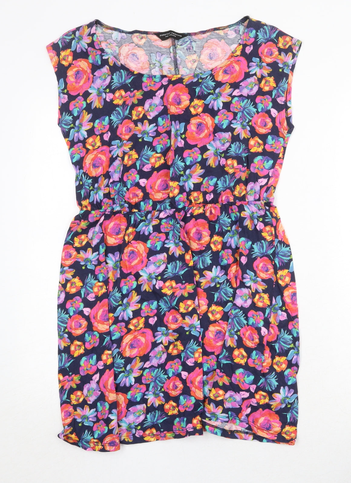 Dorothy Perkins Womens Multicoloured Floral 100% Cotton A-Line Size 14 Round Neck Pullover