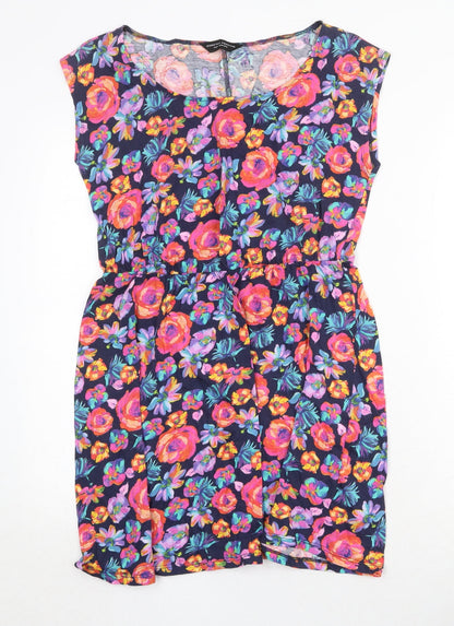 Dorothy Perkins Womens Multicoloured Floral 100% Cotton A-Line Size 14 Round Neck Pullover
