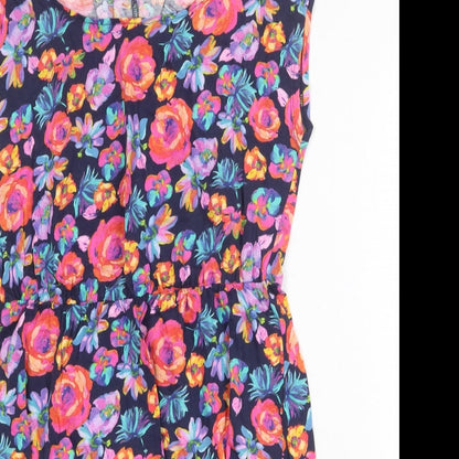 Dorothy Perkins Womens Multicoloured Floral 100% Cotton A-Line Size 14 Round Neck Pullover