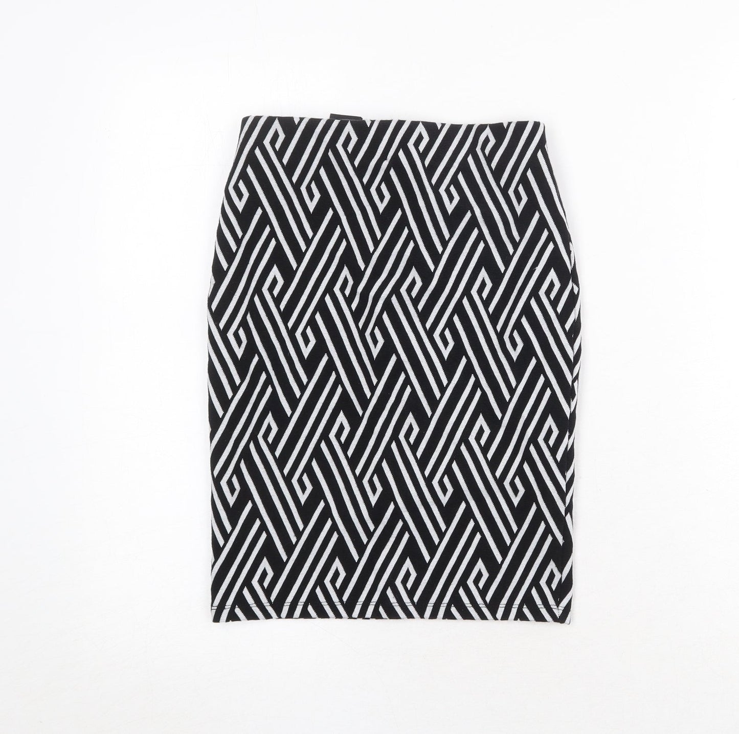 Divided by H&M Womens Black Geometric Cotton Straight & Pencil Skirt Size XS