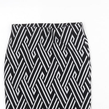 Divided by H&M Womens Black Geometric Cotton Straight & Pencil Skirt Size XS