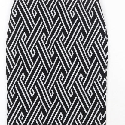 Divided by H&M Womens Black Geometric Cotton Straight & Pencil Skirt Size XS