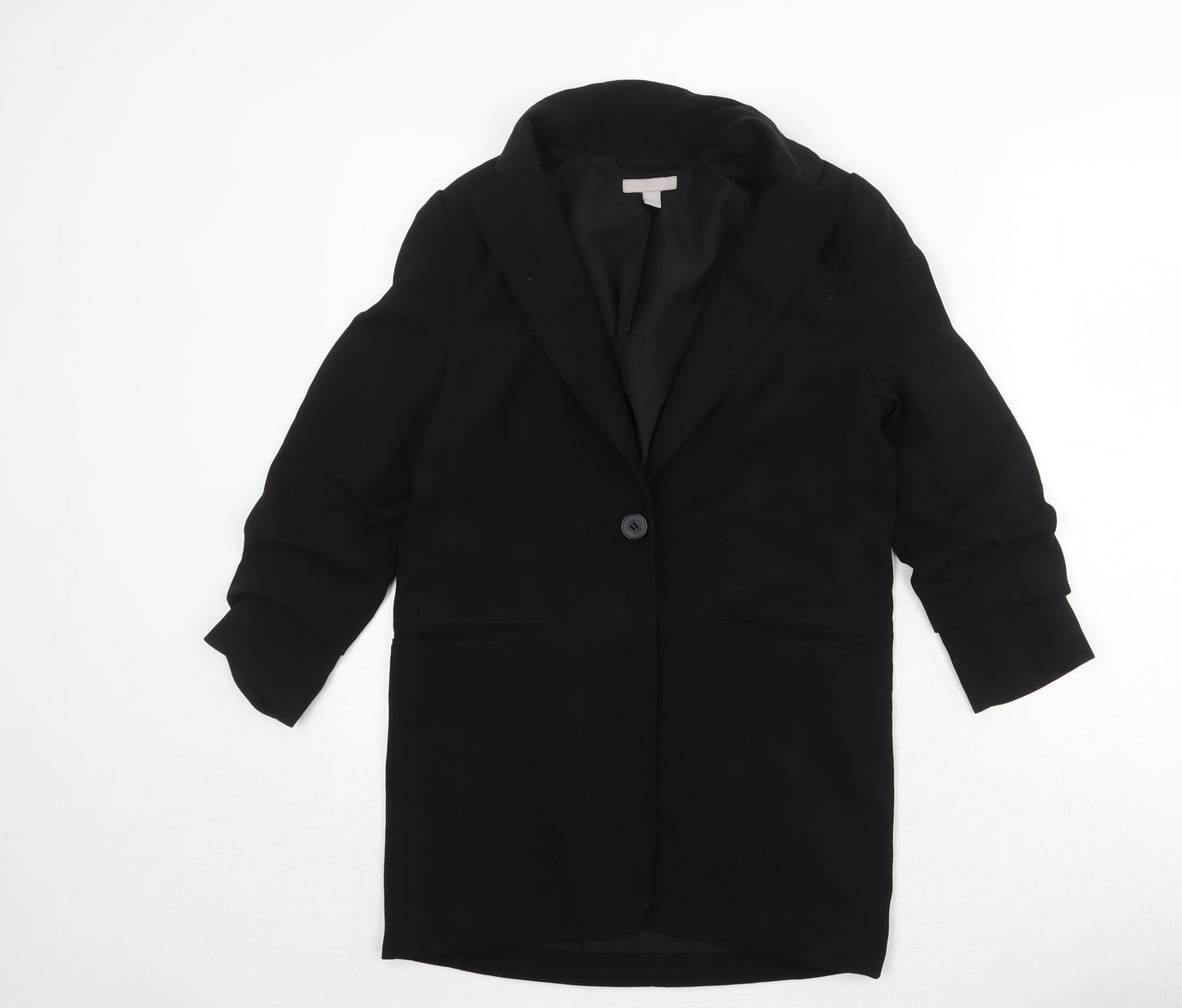 H&M Womens Black Polyester Jacket Blazer Size XS