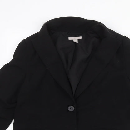 H&M Womens Black Polyester Jacket Blazer Size XS