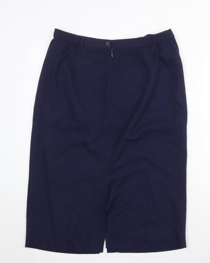Berkertex Womens Blue Polyester A-Line Skirt Size 32 in Button