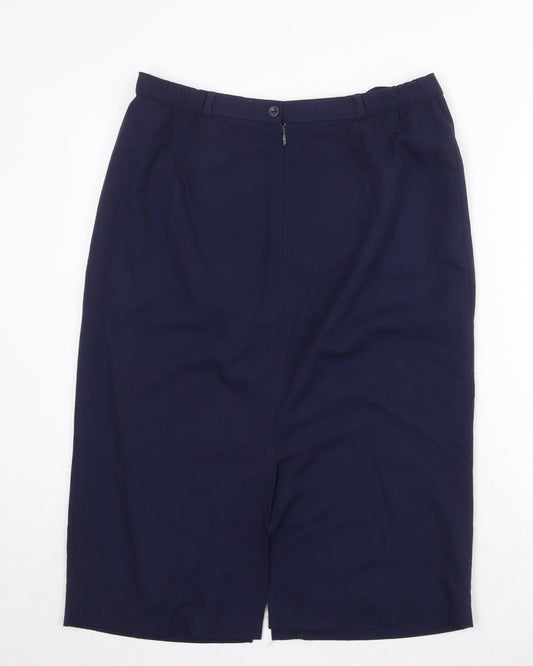 Berkertex Womens Blue Polyester A-Line Skirt Size 32 in Button