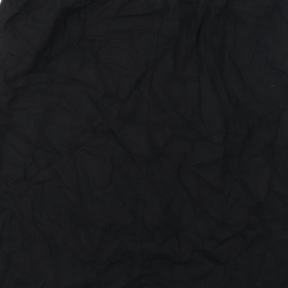 Marks and Spencer Womens Black Linen A-Line Skirt Size 24 Drawstring