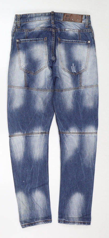 Justing Mens Blue Cotton Straight Jeans Size 29 in Regular Zip