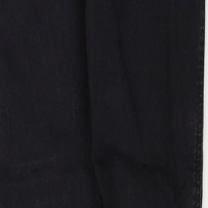 M&Co Womens Black Cotton Skinny Jeans Size 10 Regular Zip