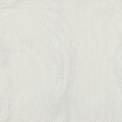 Glimpse Womens White Collared Polyester Full Zip Jumper Size L