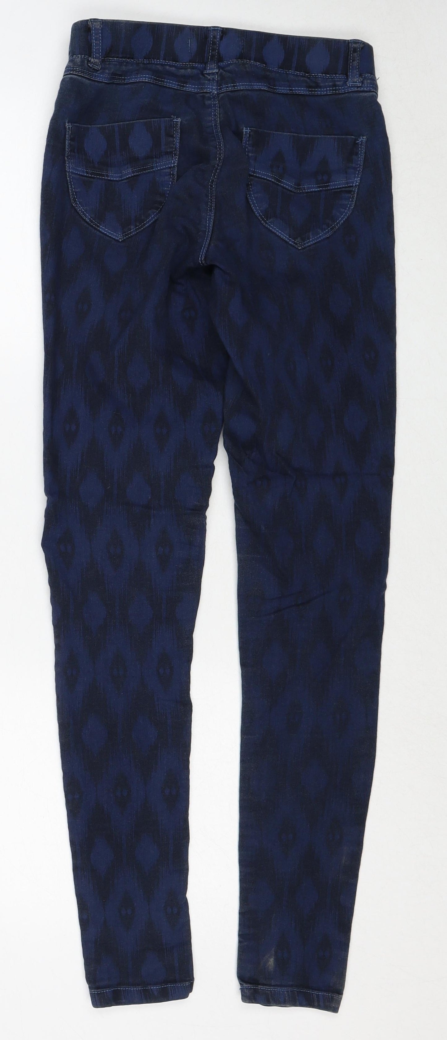 Dorothy Perkins Womens Blue Geometric Cotton Jegging Jeans Size 6 Regular