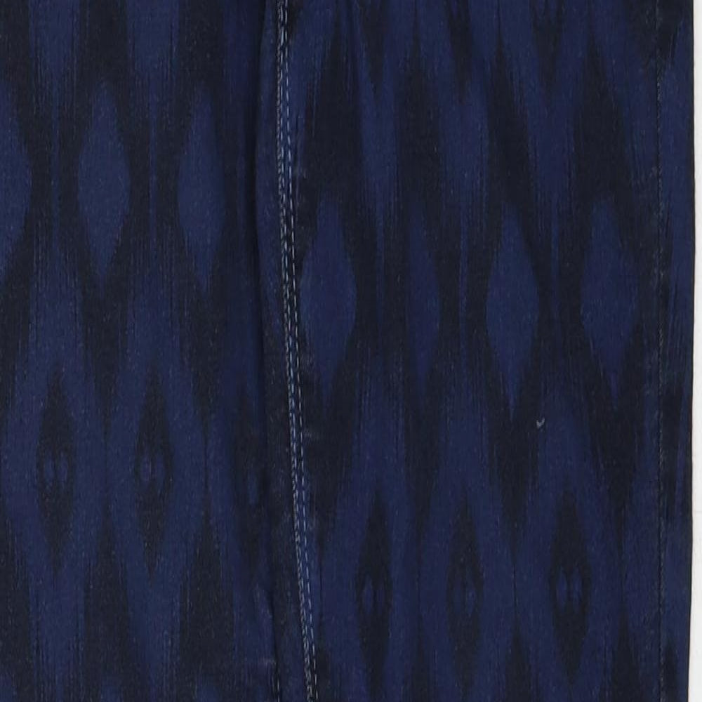 Dorothy Perkins Womens Blue Geometric Cotton Jegging Jeans Size 6 Regular