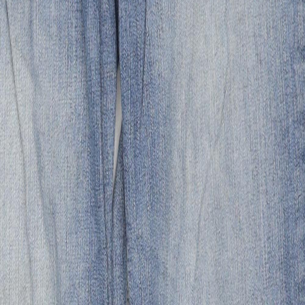 Pull&Bear Womens Blue Cotton Straight Jeans Size 6 Regular Zip