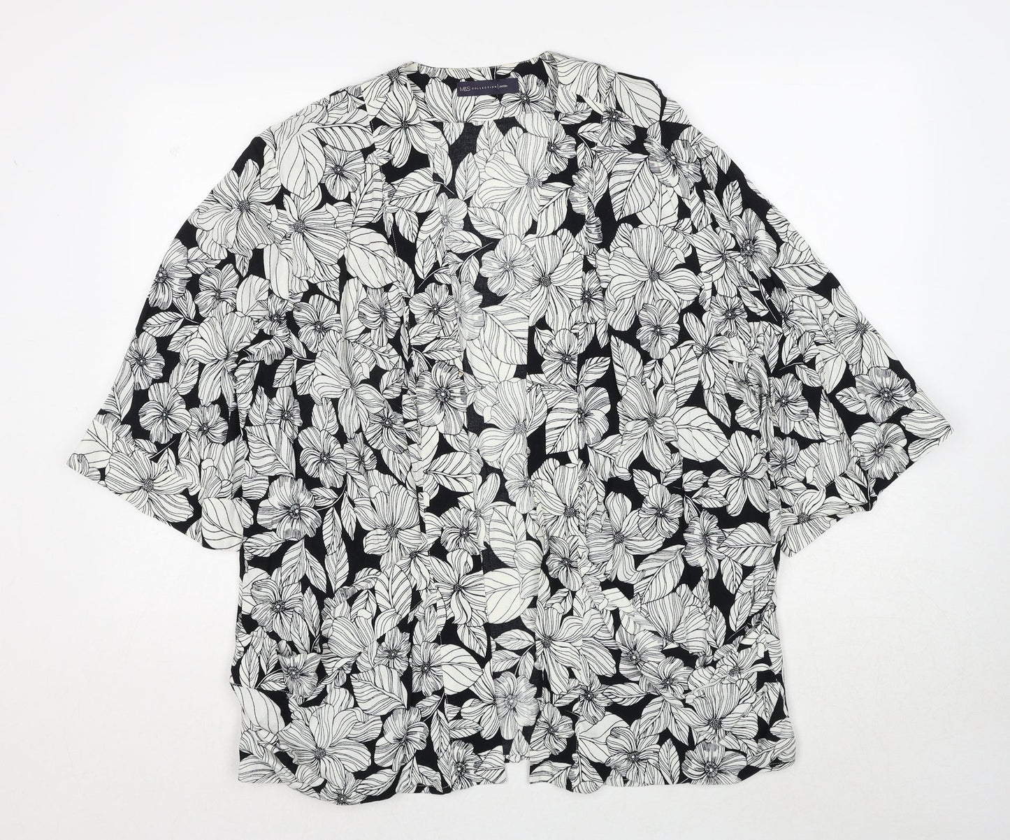 Womens UK Size 14 Marks and Spencer White Kimono Blouse