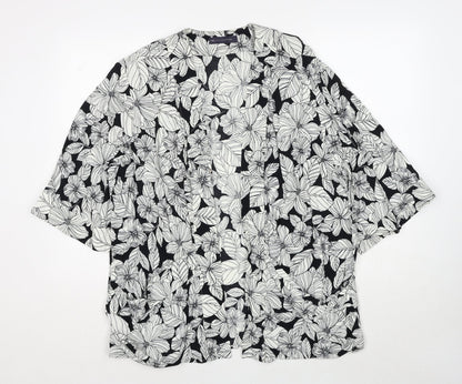 Womens UK Size 14 Marks and Spencer White Kimono Blouse