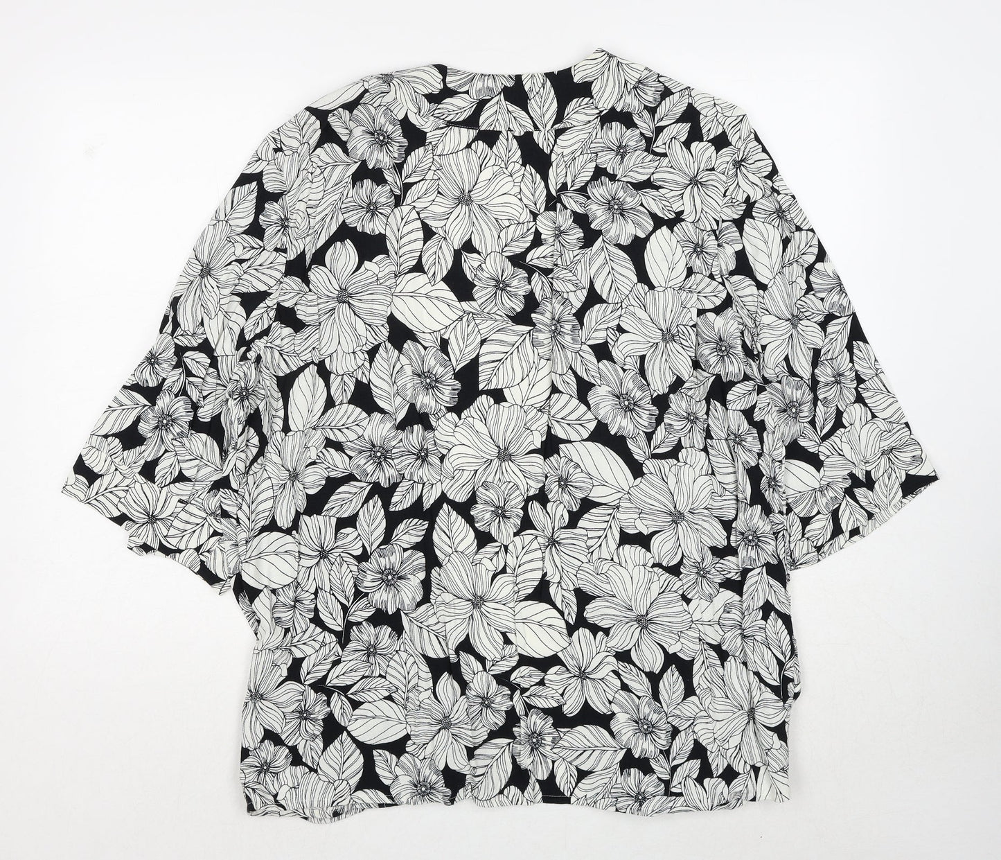 Womens UK Size 14 Marks and Spencer White Kimono Blouse