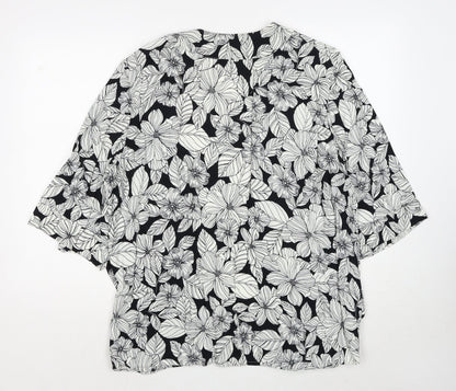 Womens UK Size 14 Marks and Spencer White Kimono Blouse