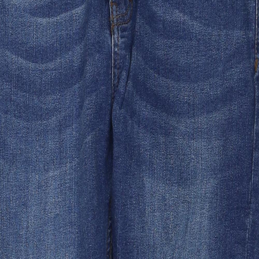 Select Womens Blue Cotton Blend Straight Jeans Size 10 Regular Zip